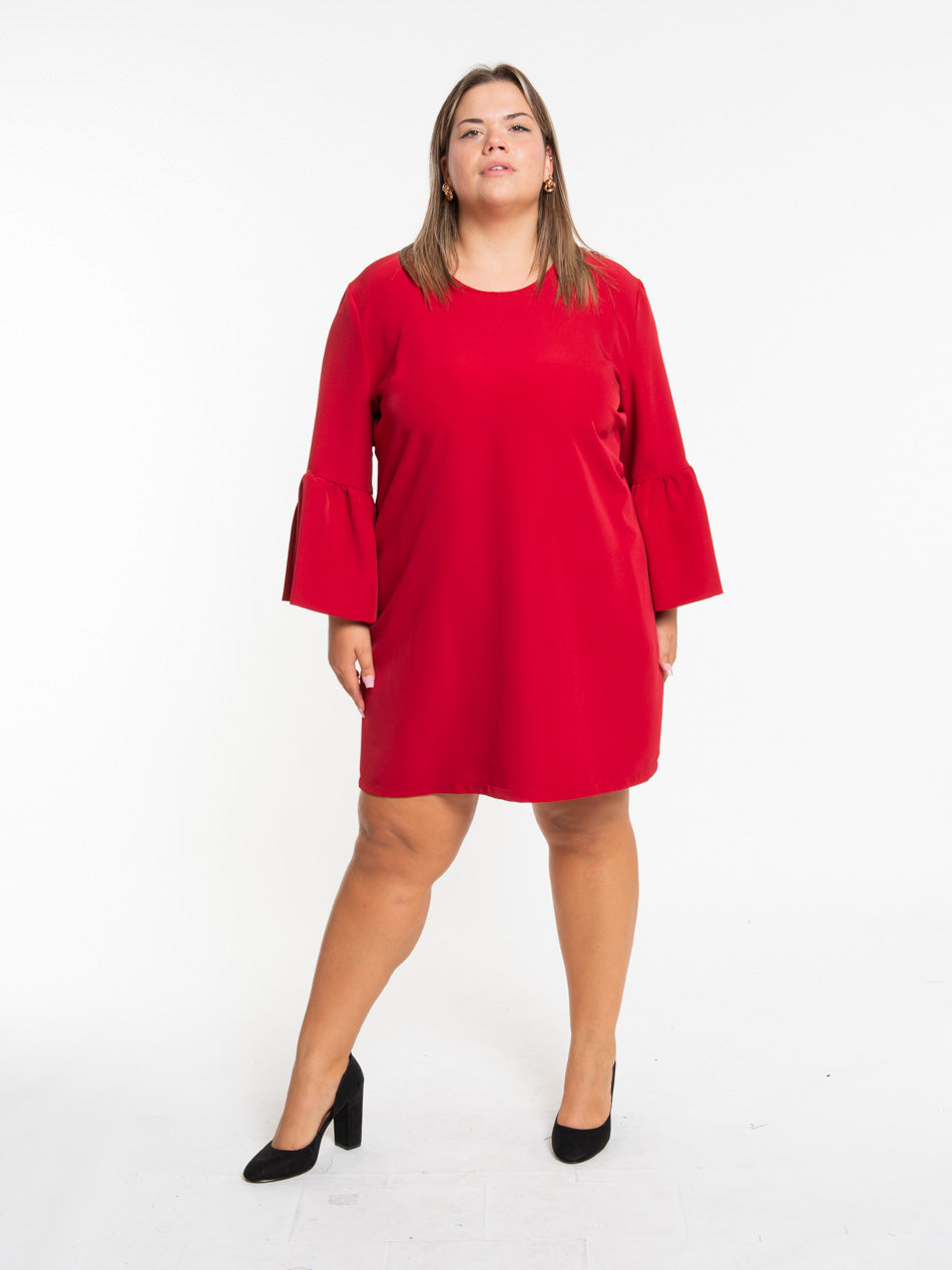 Dress Mat Abbigliamento Curvy Dress With Flounce Sleeves Di Sophia