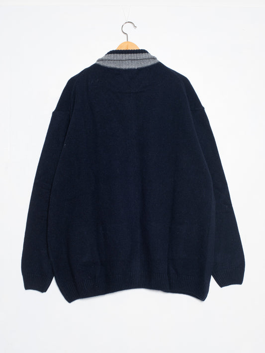 Plus size full zip wool sweater
