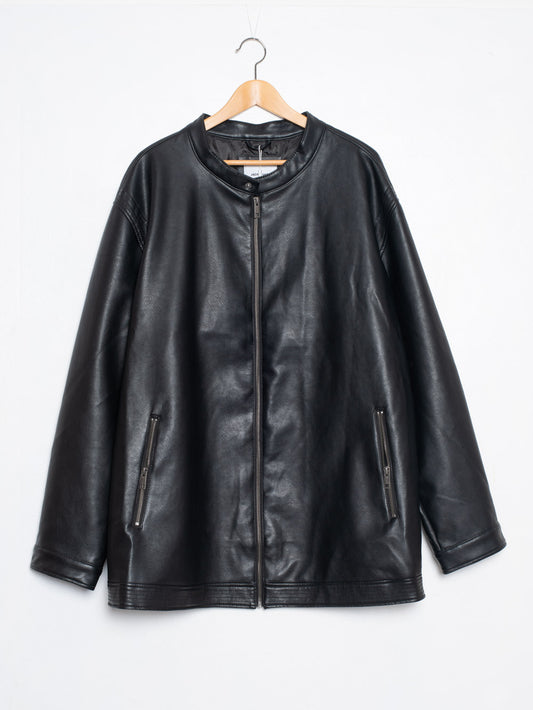 Plus size faux leather jacket