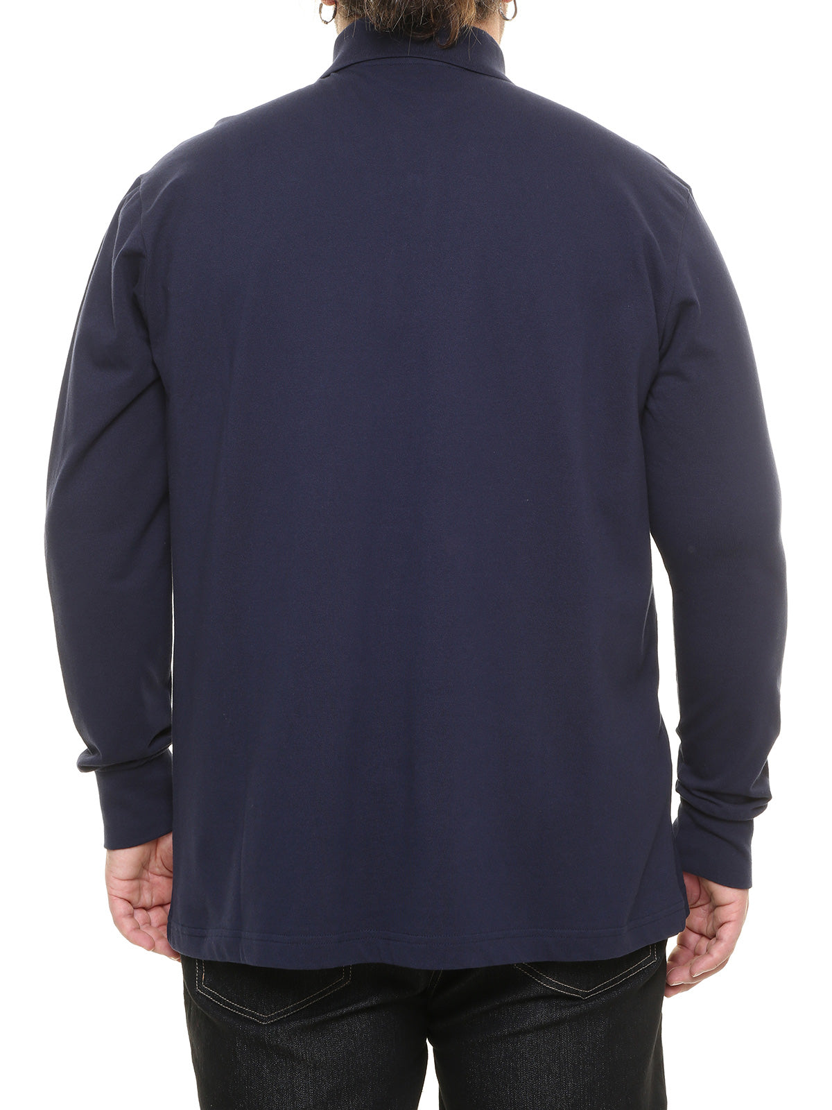 Polo piq ml stretch blu