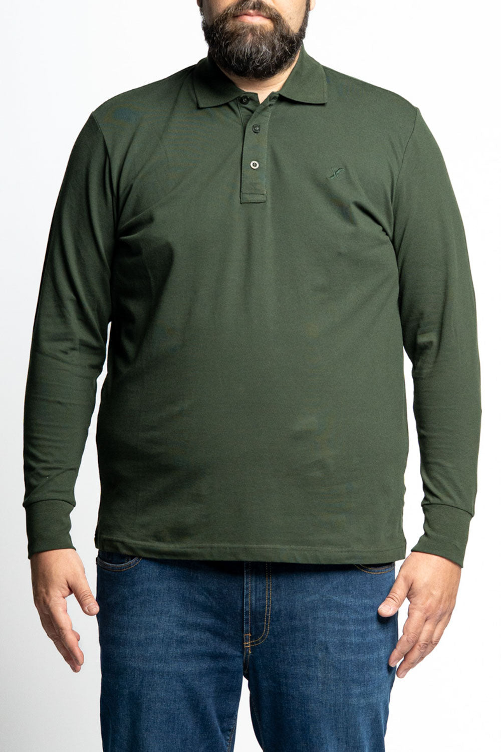 Polo piq ml stretch bosco