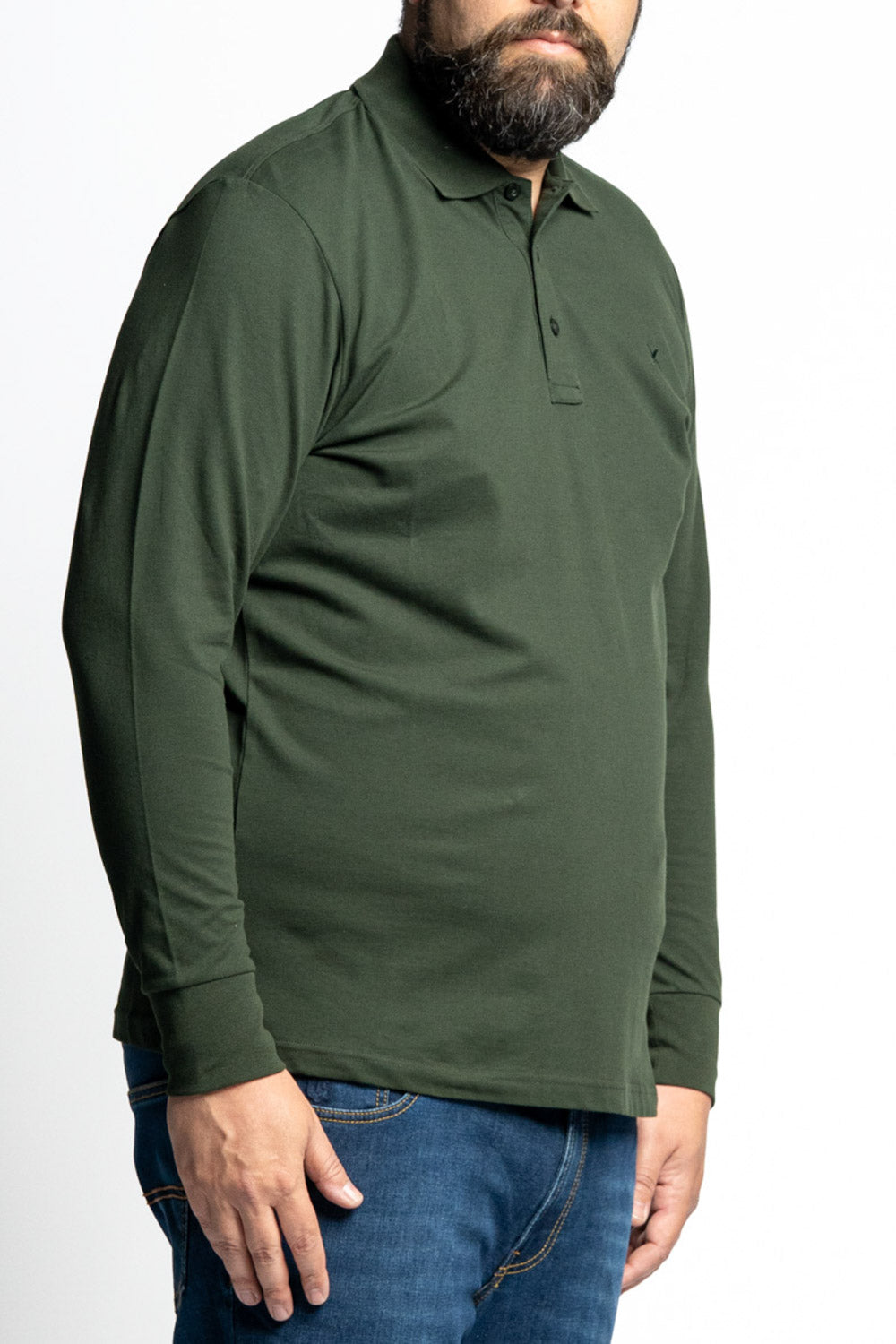 Polo piq ml stretch bosco
