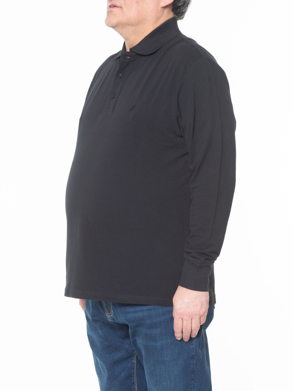 Polo piq ml stretch nero