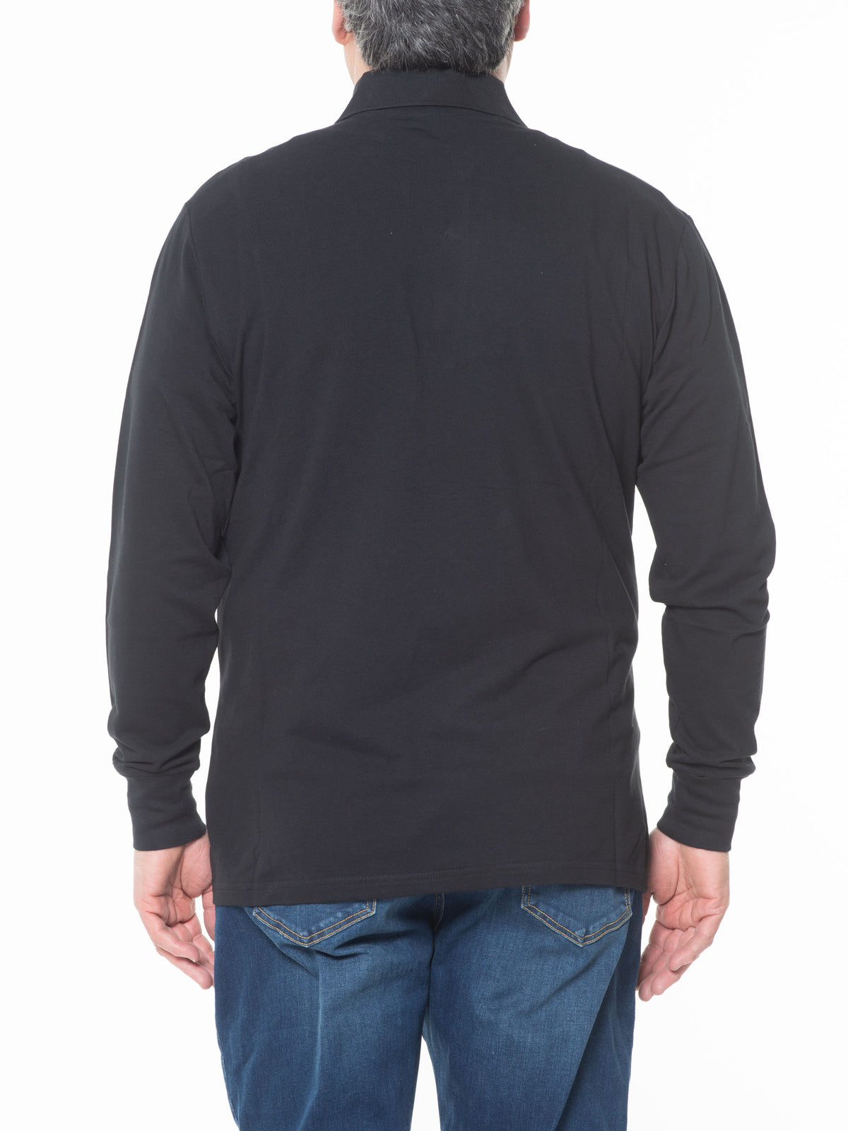 Polo piq ml stretch nero