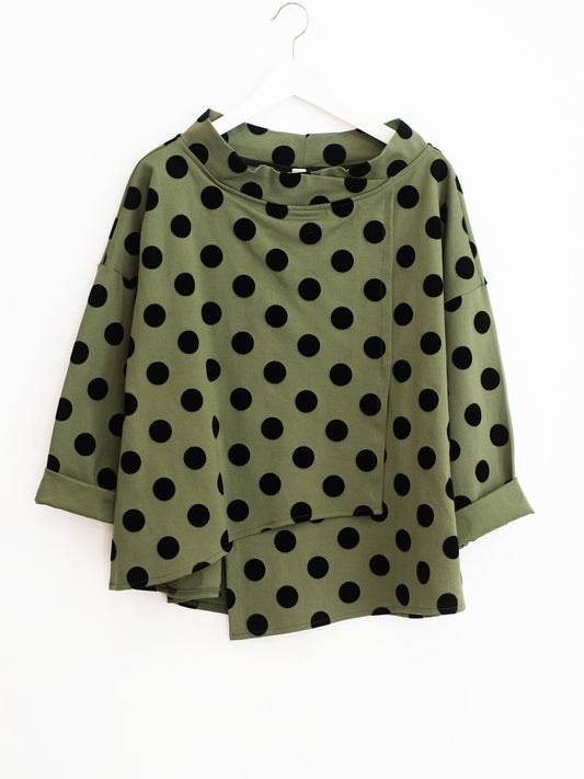 Velvet polka dot sweater 158C