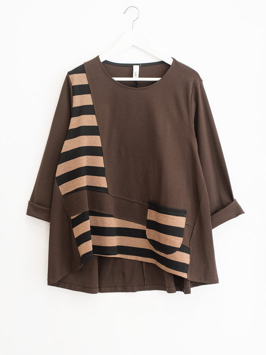 Maglia punto mialno inserto righe 158C