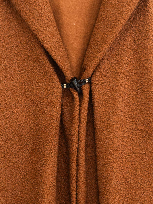 Curvy boucle coat with hood