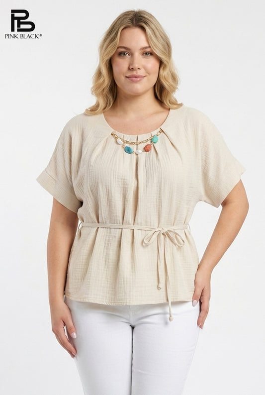 Blusa collana e coulisse