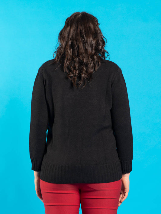 Maglia scollo v nero