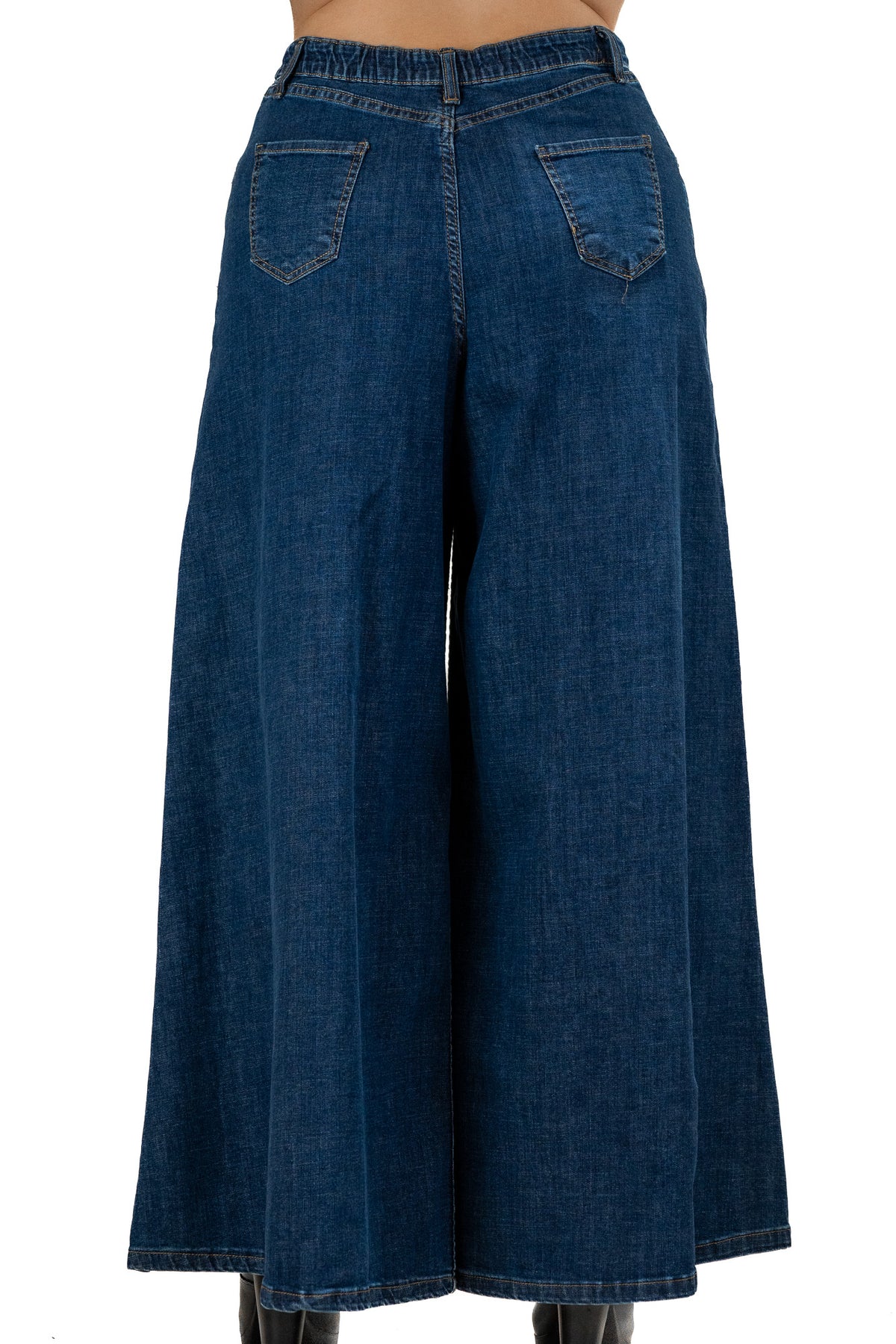 Jeans svasato sabbiato blu
