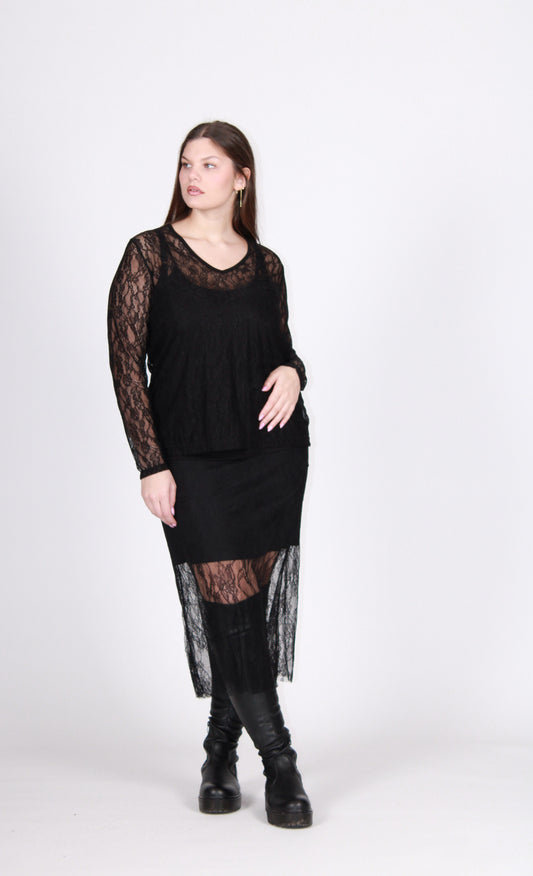 Maglia pizzo nero