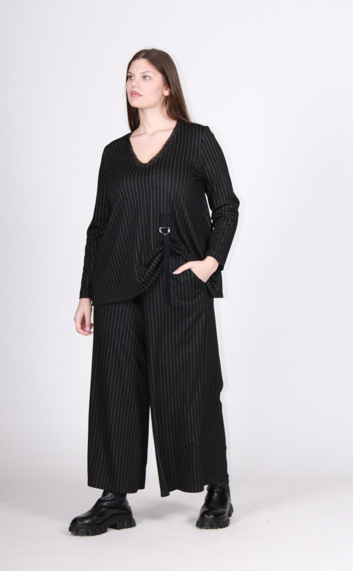 Blusa gancio gessato
