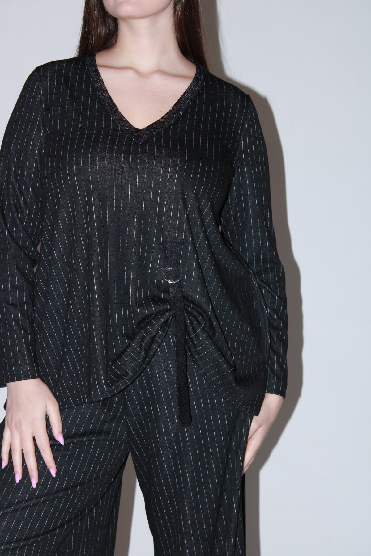 Blusa gancio gessato