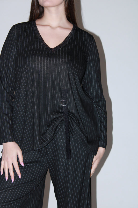 Blusa gancio gessato
