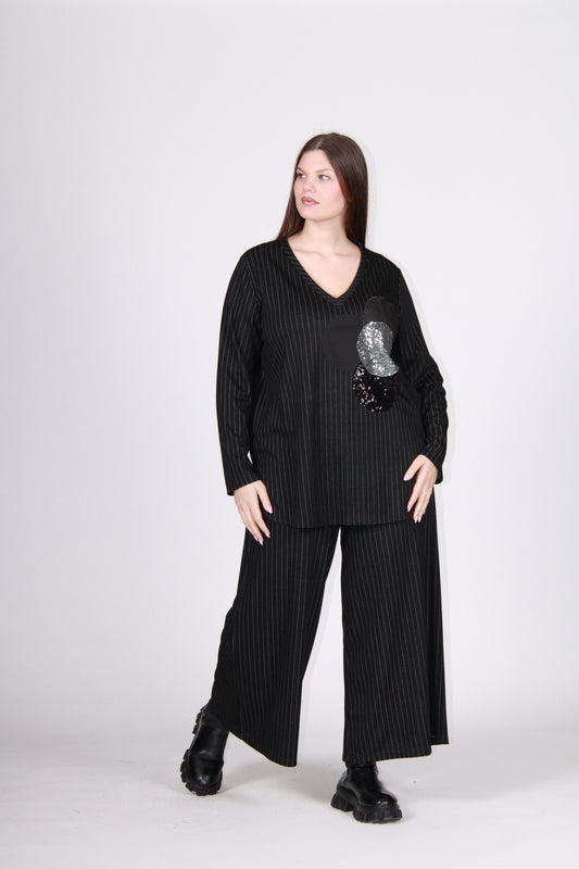 Blusa fiore gessato