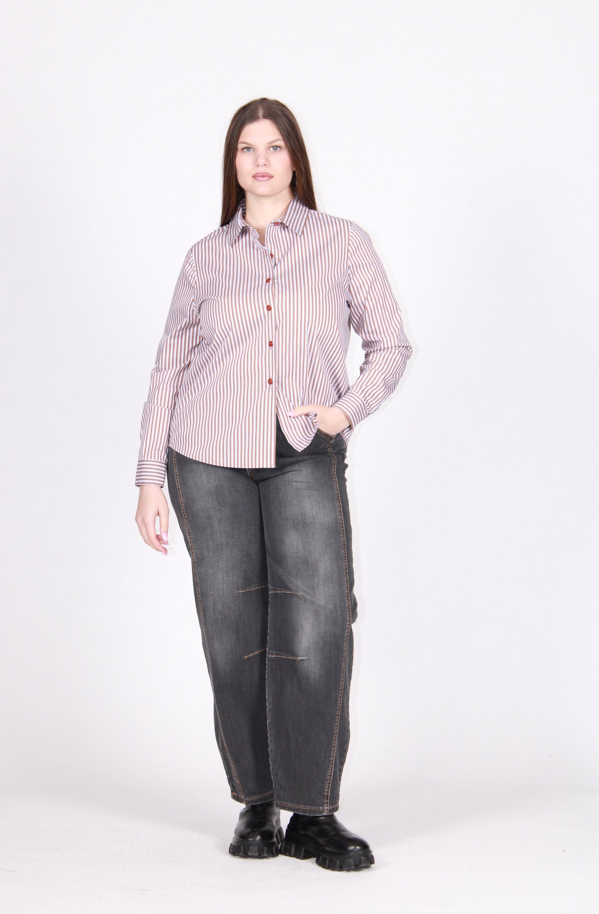 Camicia gessata moro