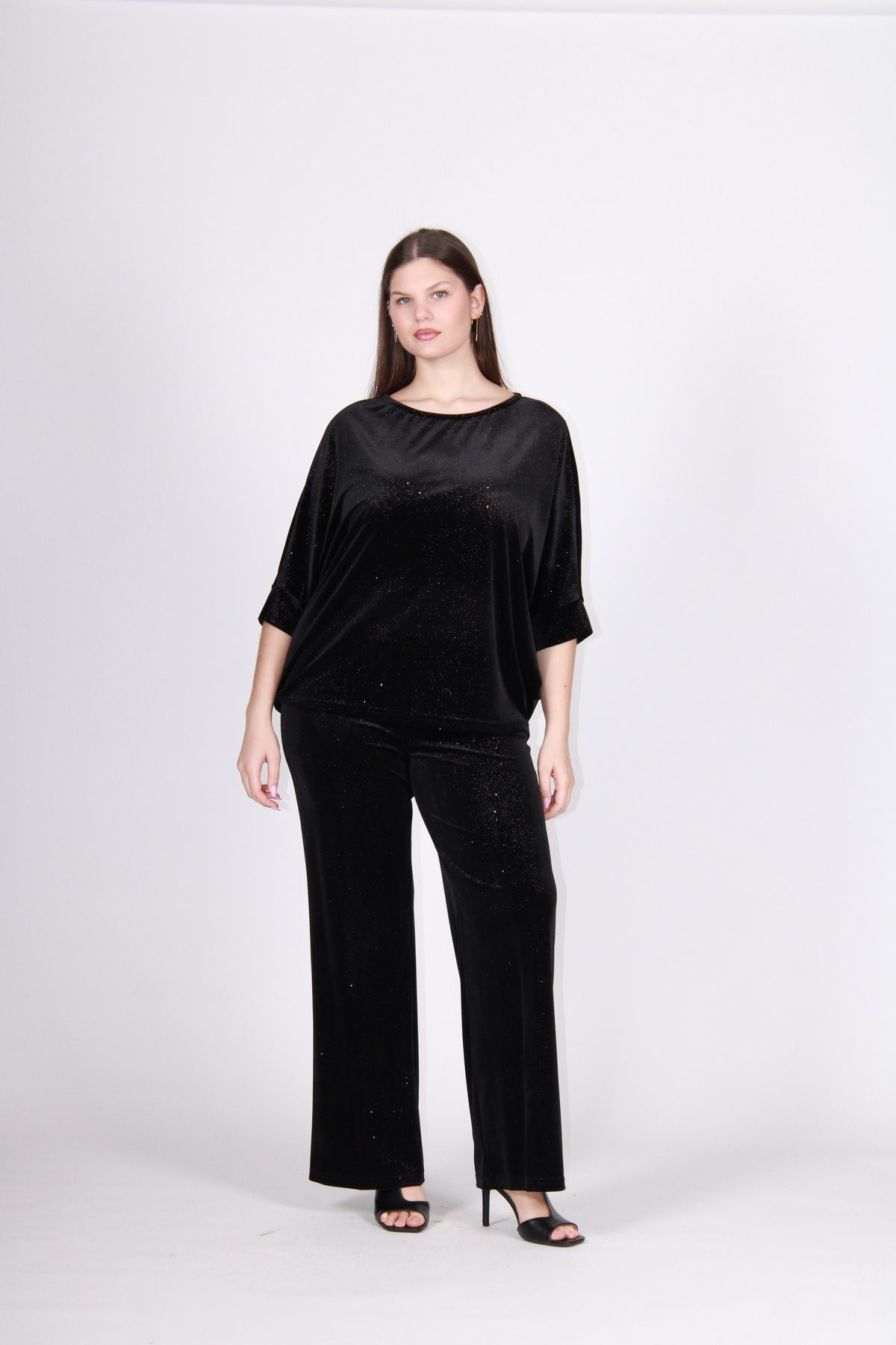 Pant.velour brilli nero