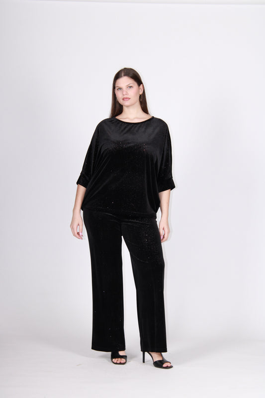 Pant.velour brilli nero
