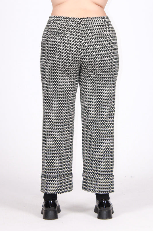 Pantalone fantasia bianco/nero