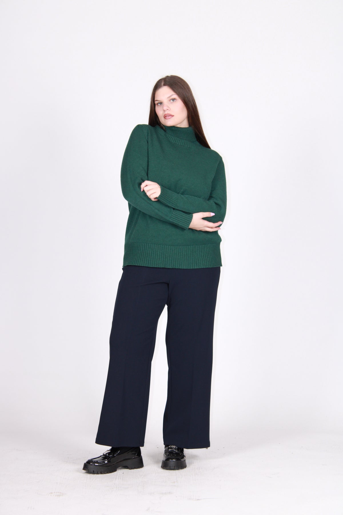 Pant scuba crepe blu notte