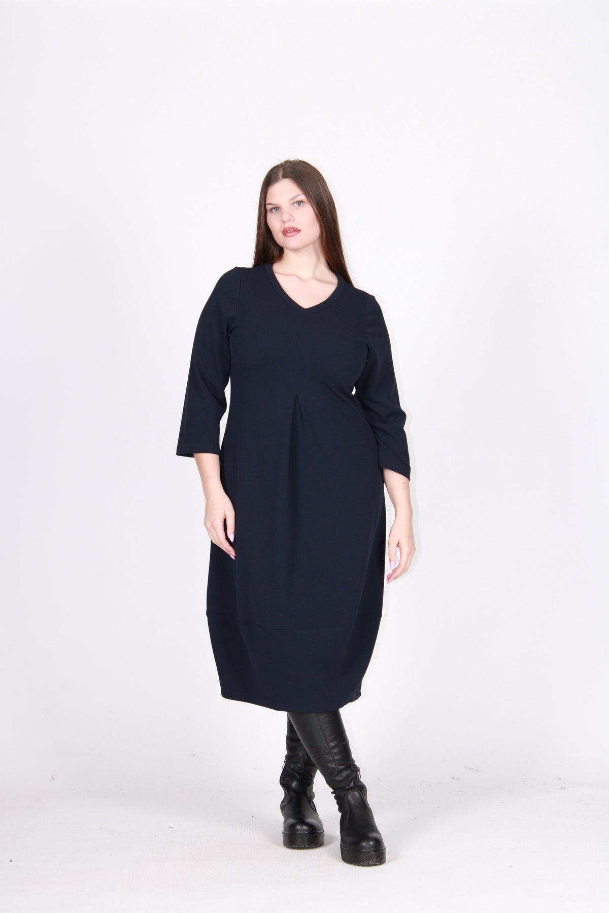 Abito v scuba crepe blu notte