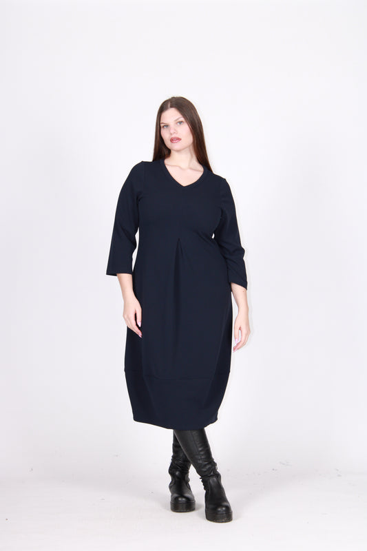 Abito v scuba crepe blu notte