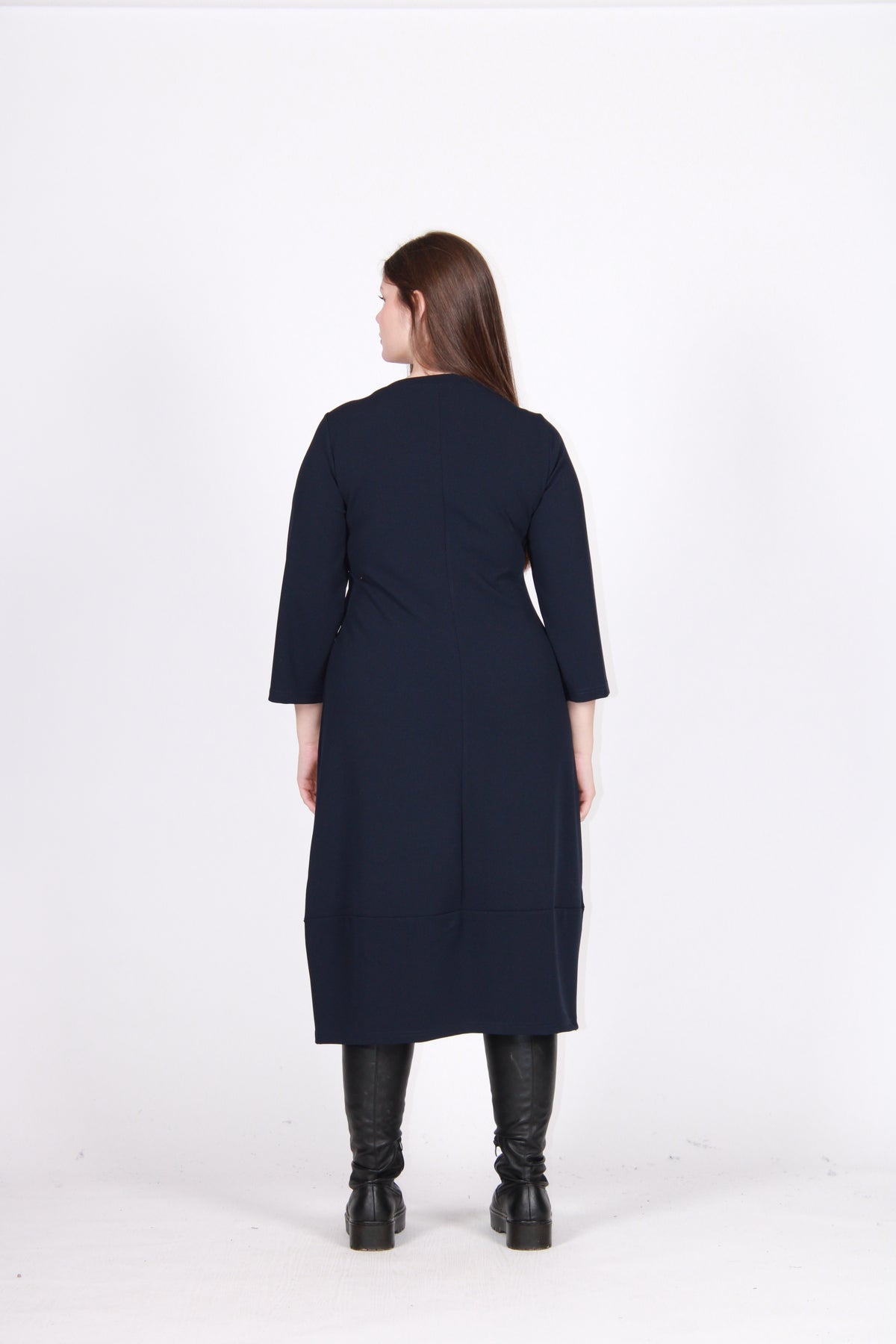 Abito v scuba crepe blu notte