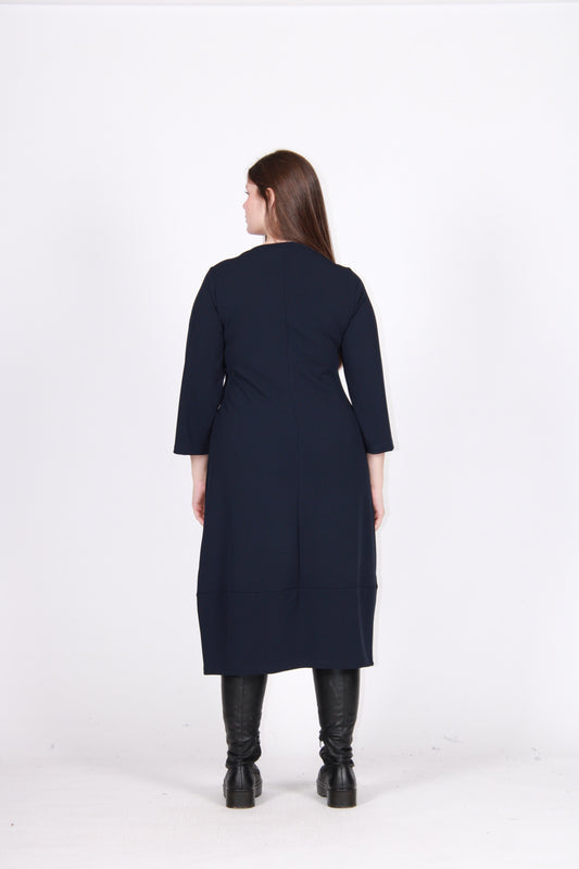 Abito v scuba crepe blu notte
