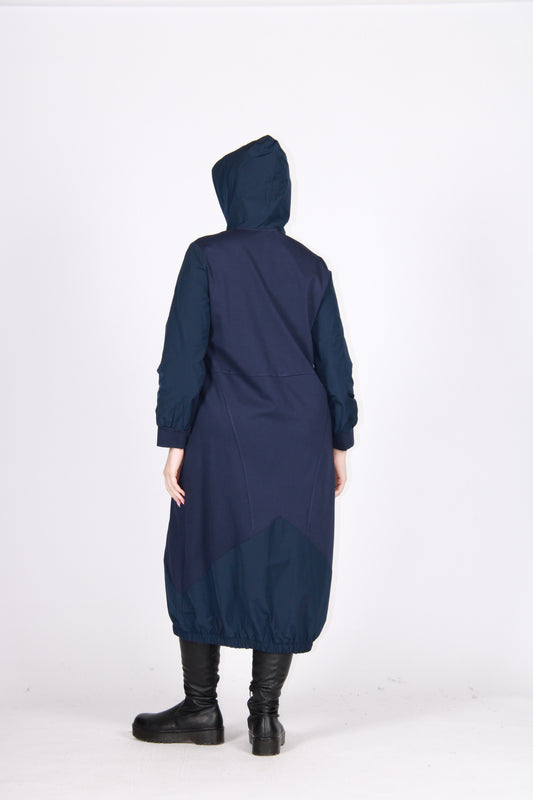 Abito zip blu notte