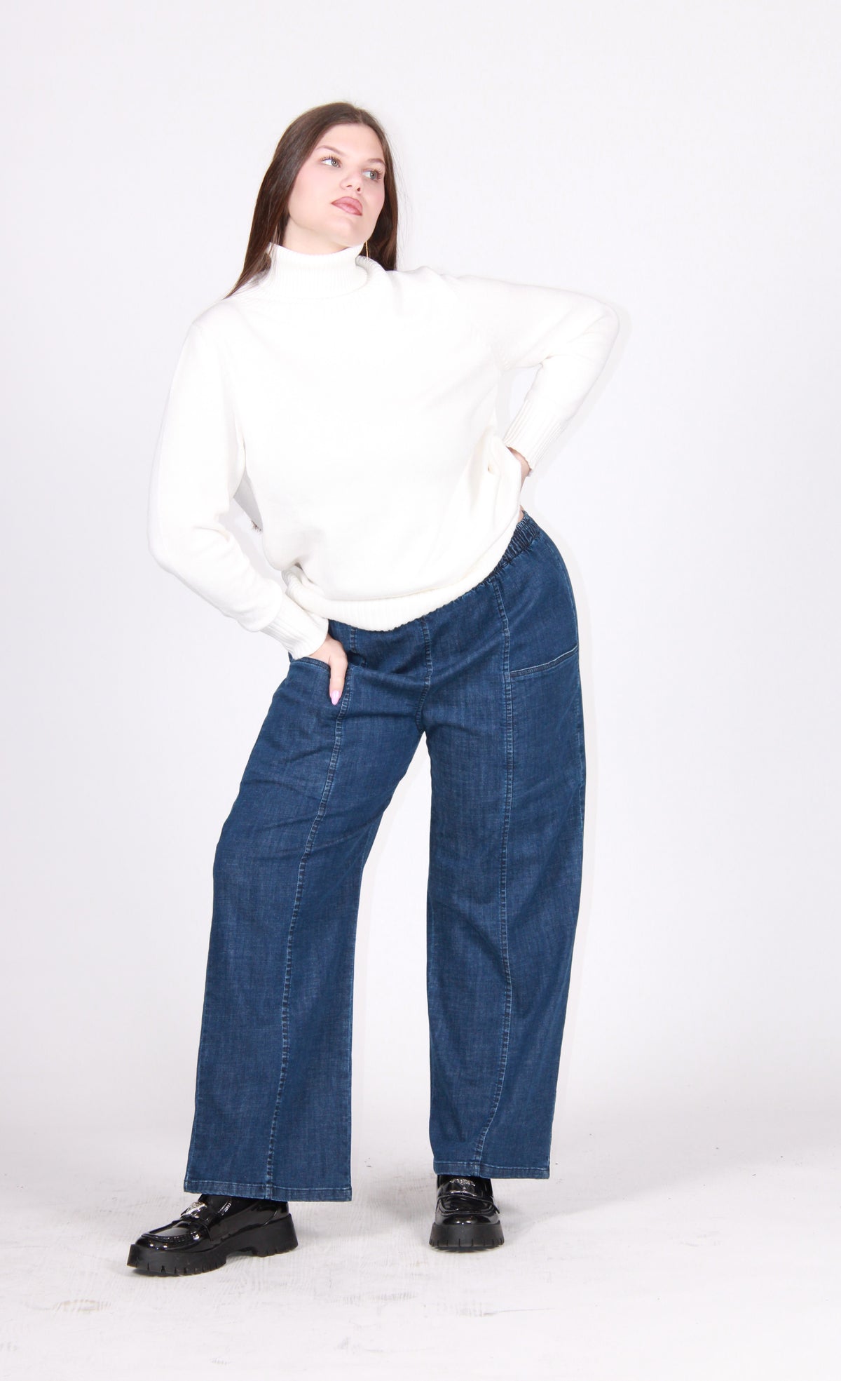 Jeans taschine sabbiato blu