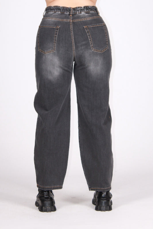 Jeans banana sabbiato nero