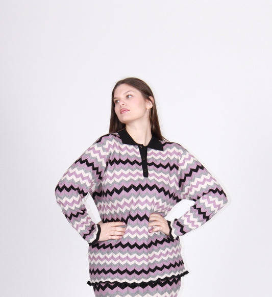 Maglia polo chevron chevron