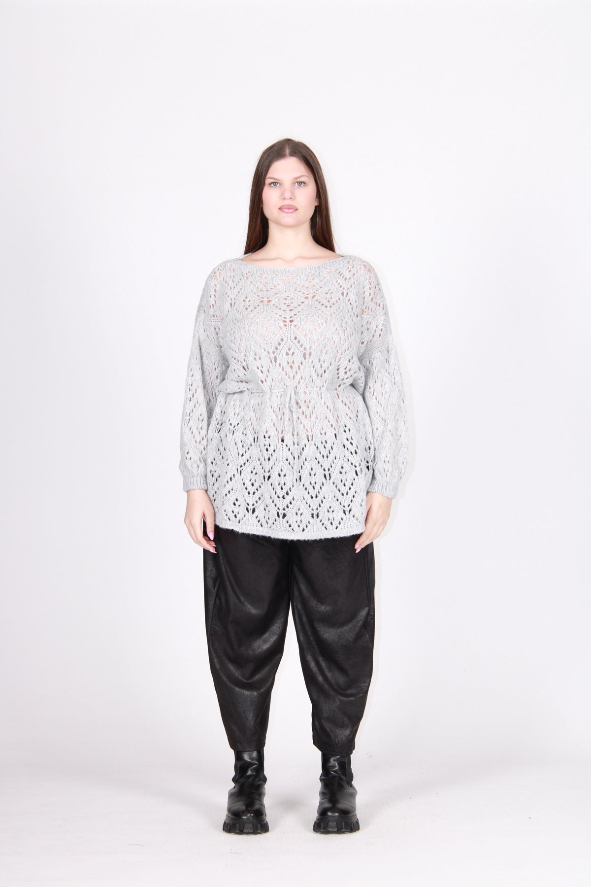 Maglia caramella grigio perla