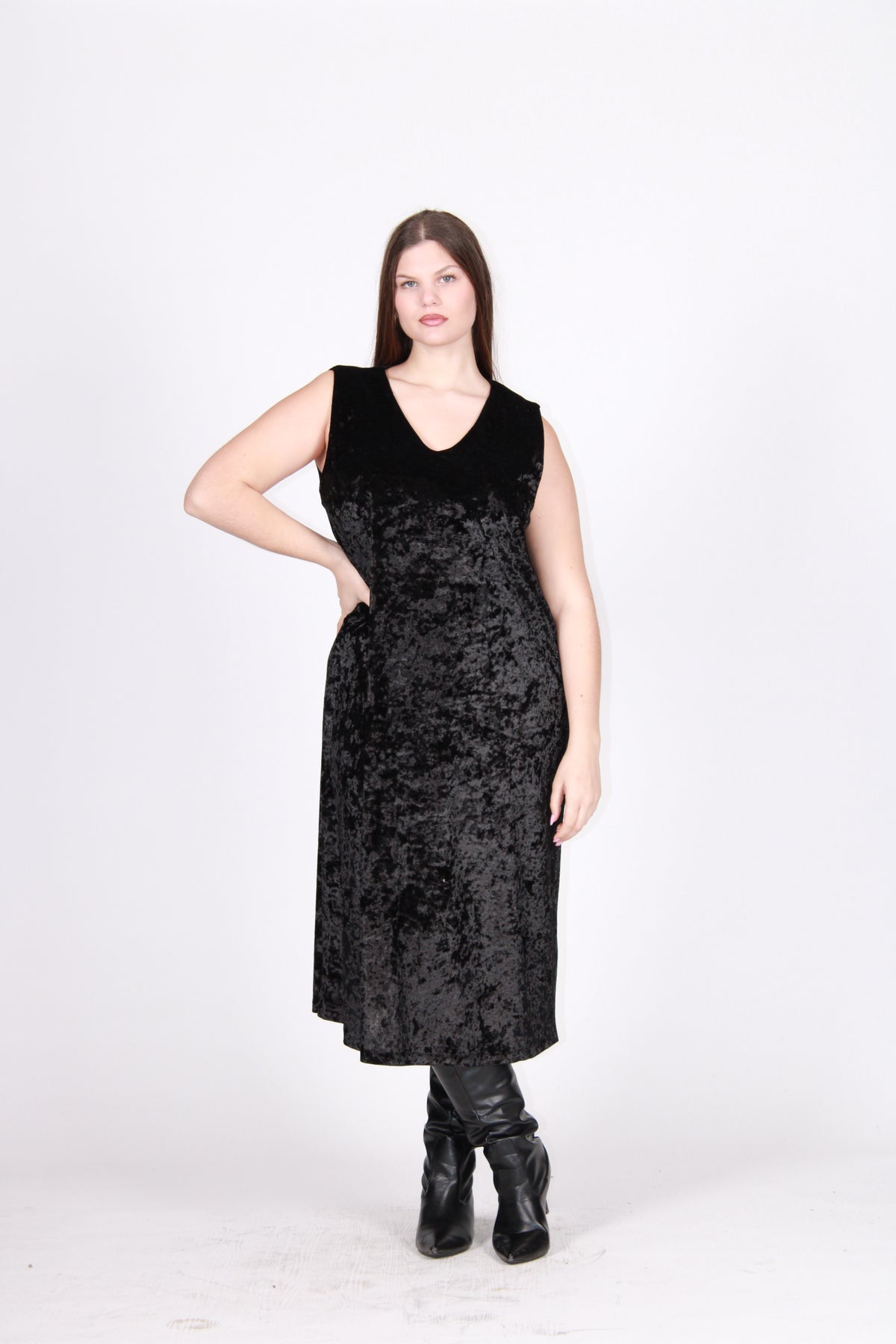 Abito velour nero