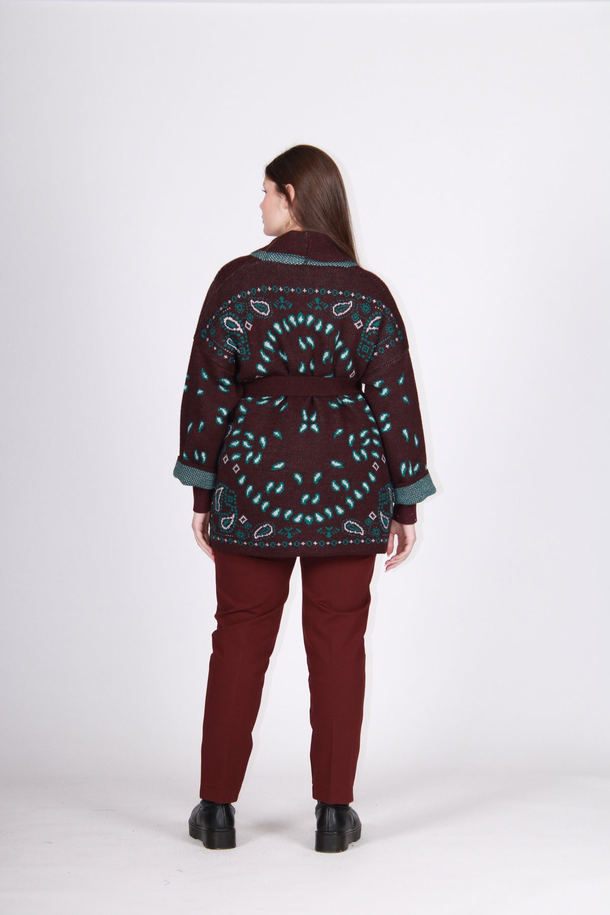 Cardigan fantasia prugna