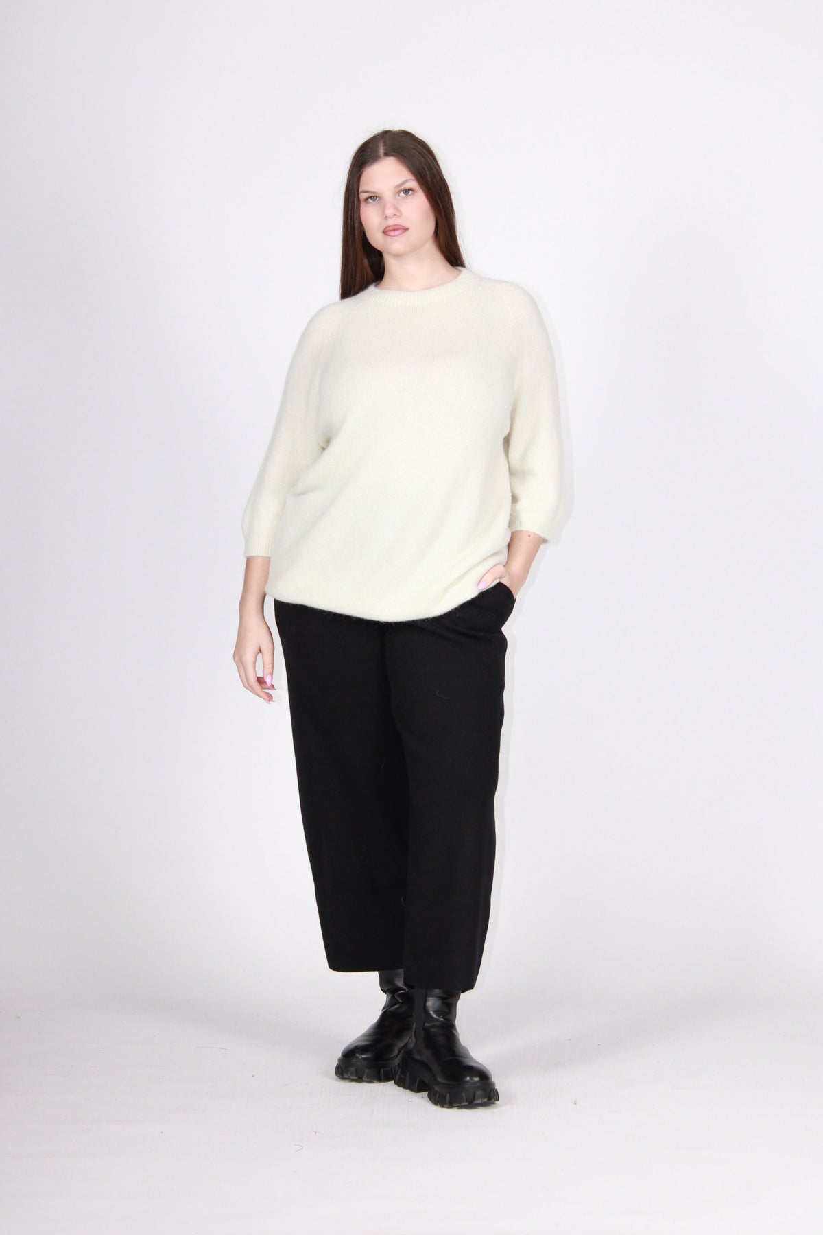Maglia paillettes naturale
