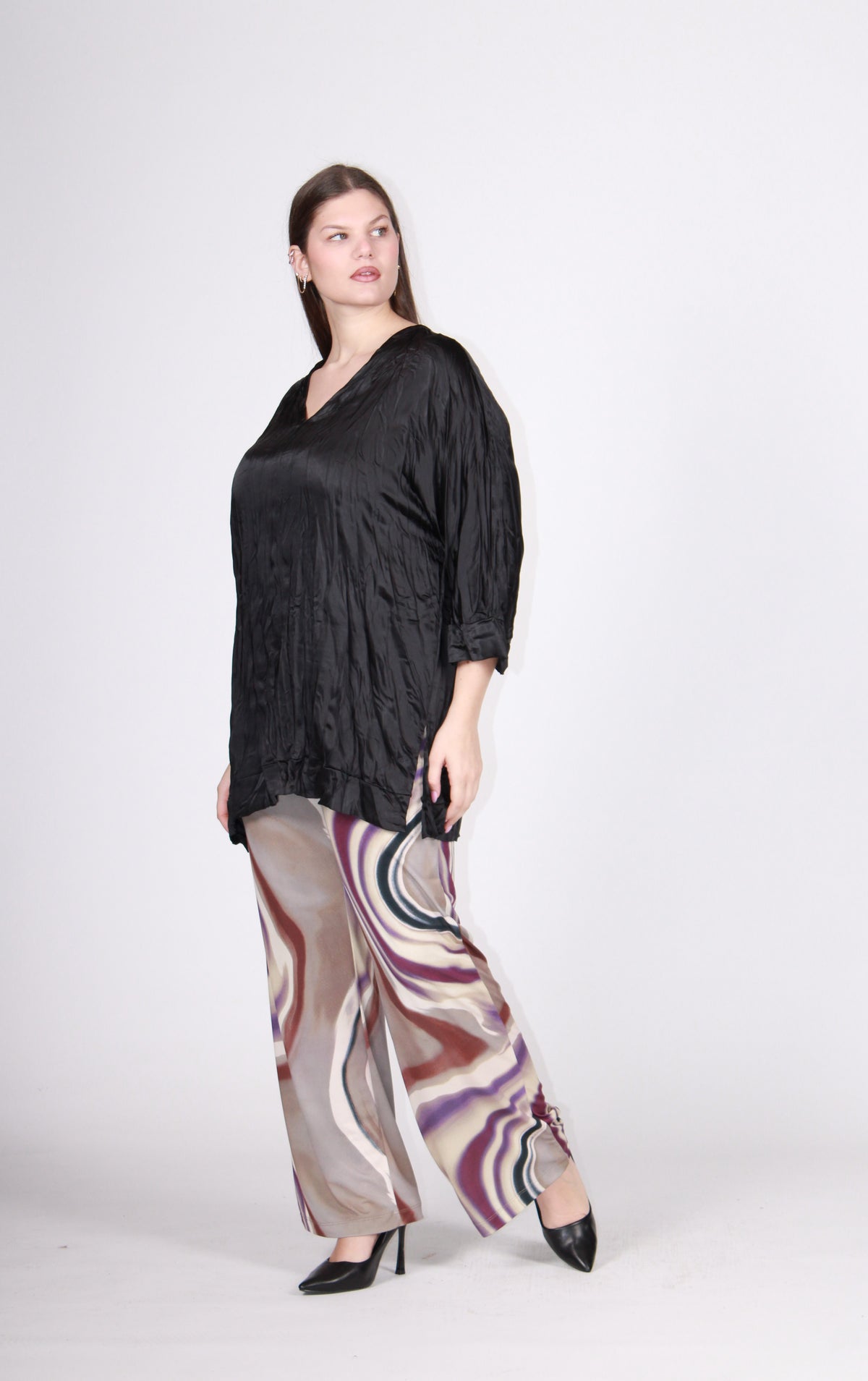 Casacca satin nero