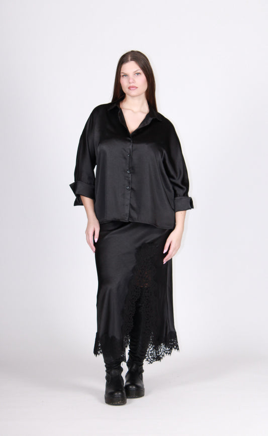Camicia satin nero