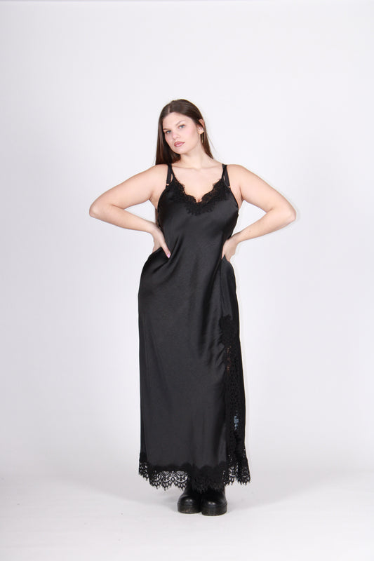Abito sottoveste pizzo nero