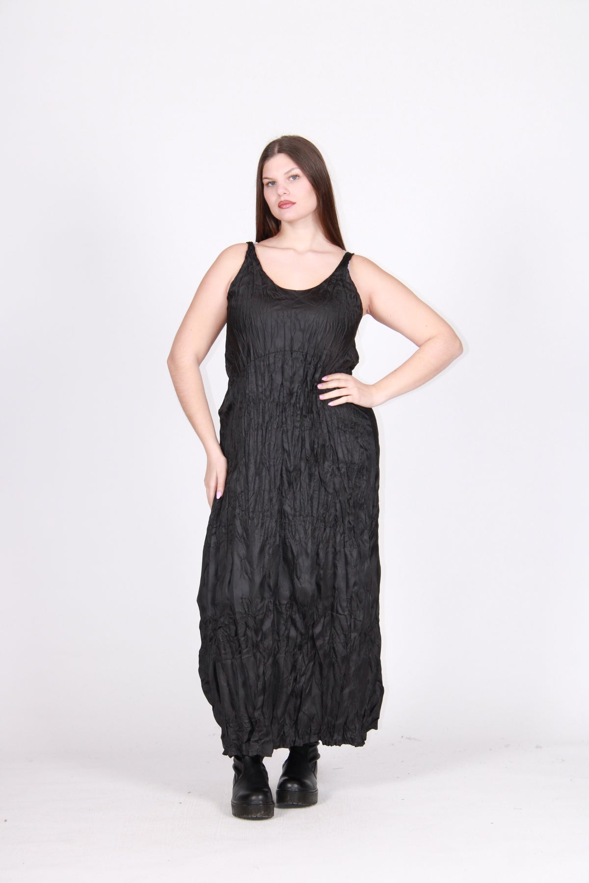 Abito sottoveste jacquard nero