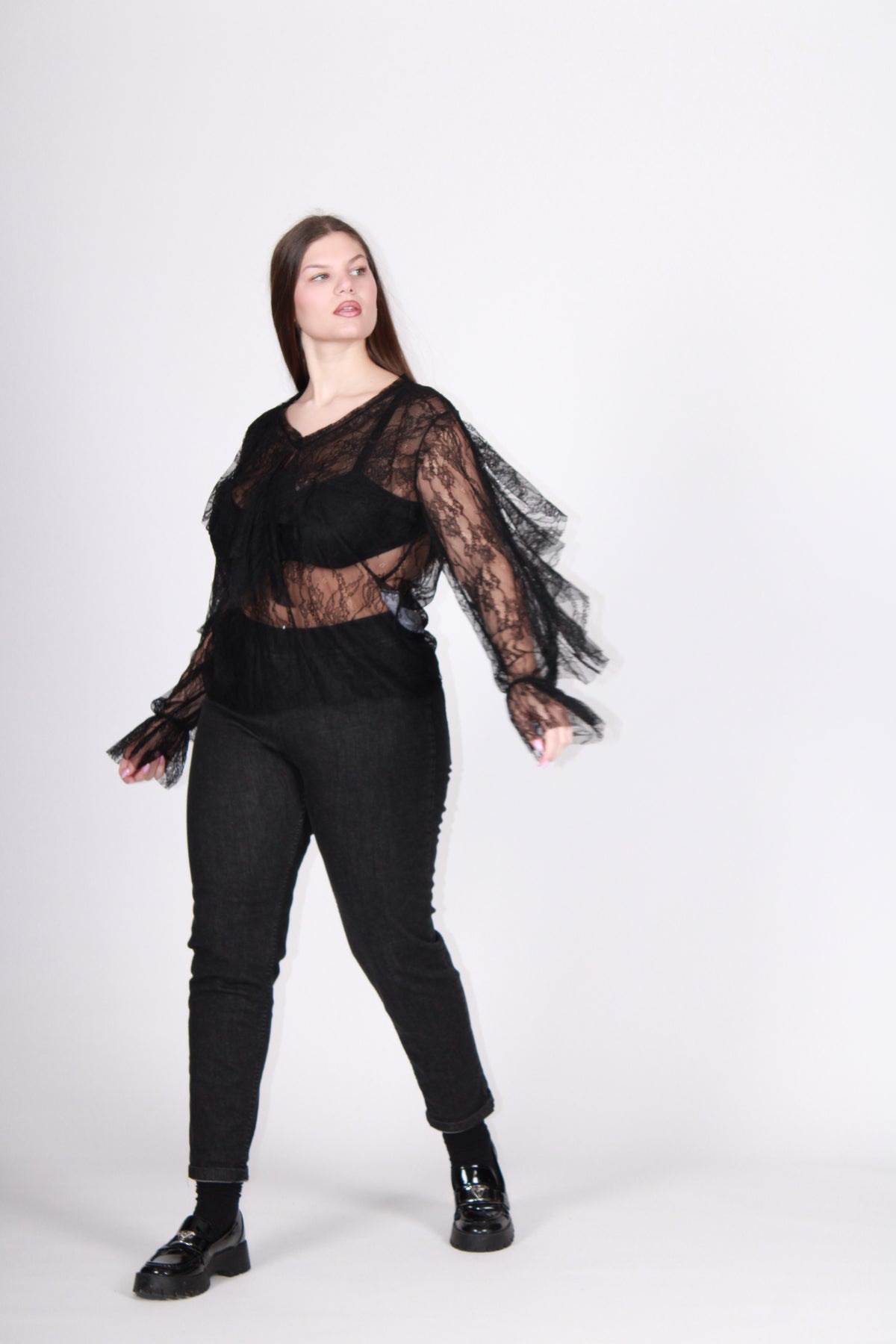 Blusa pizzo nero