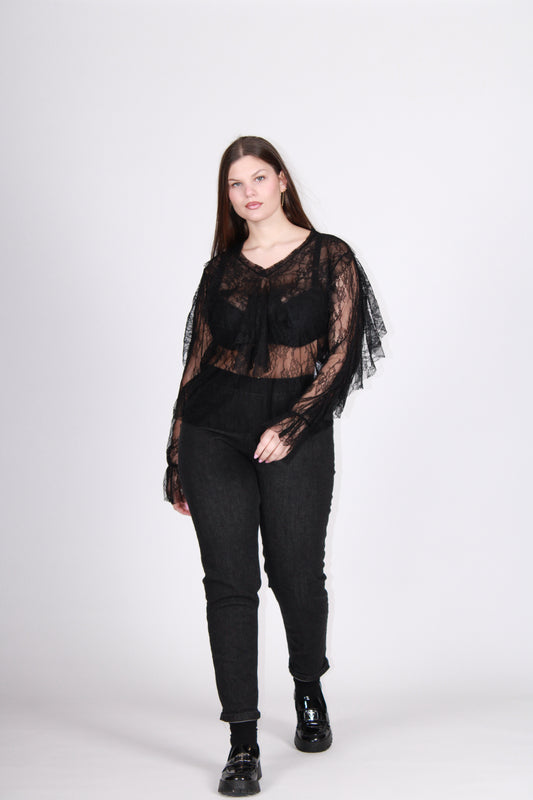 Blusa pizzo nero