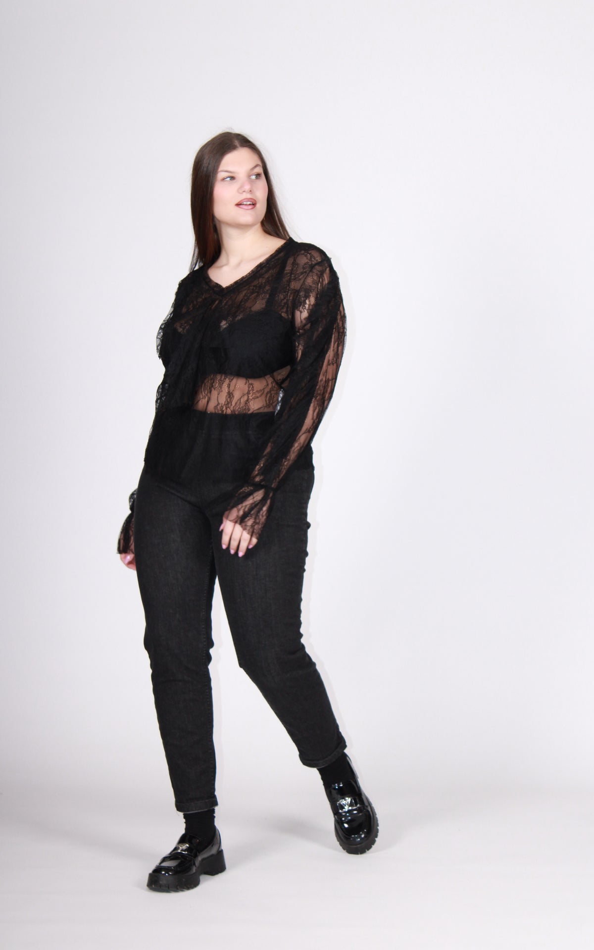Blusa pizzo nero