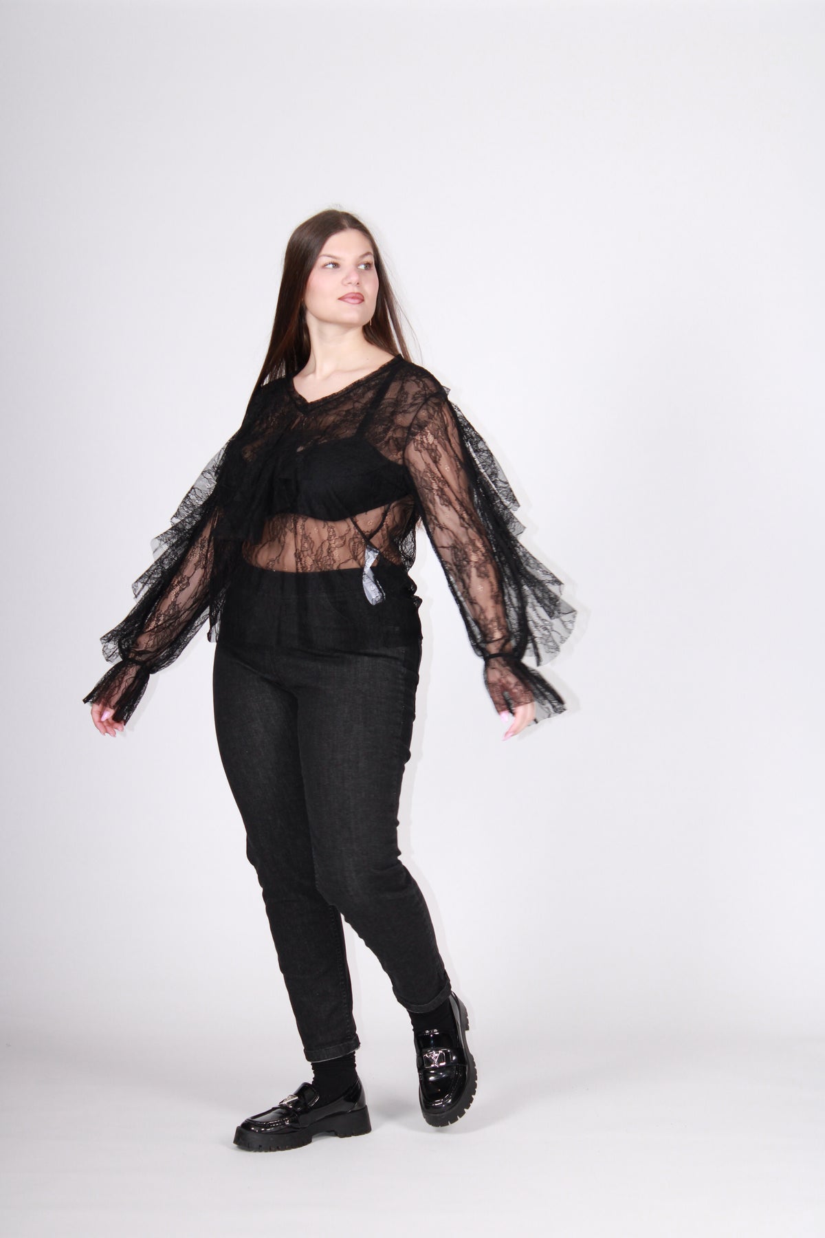 Blusa pizzo nero