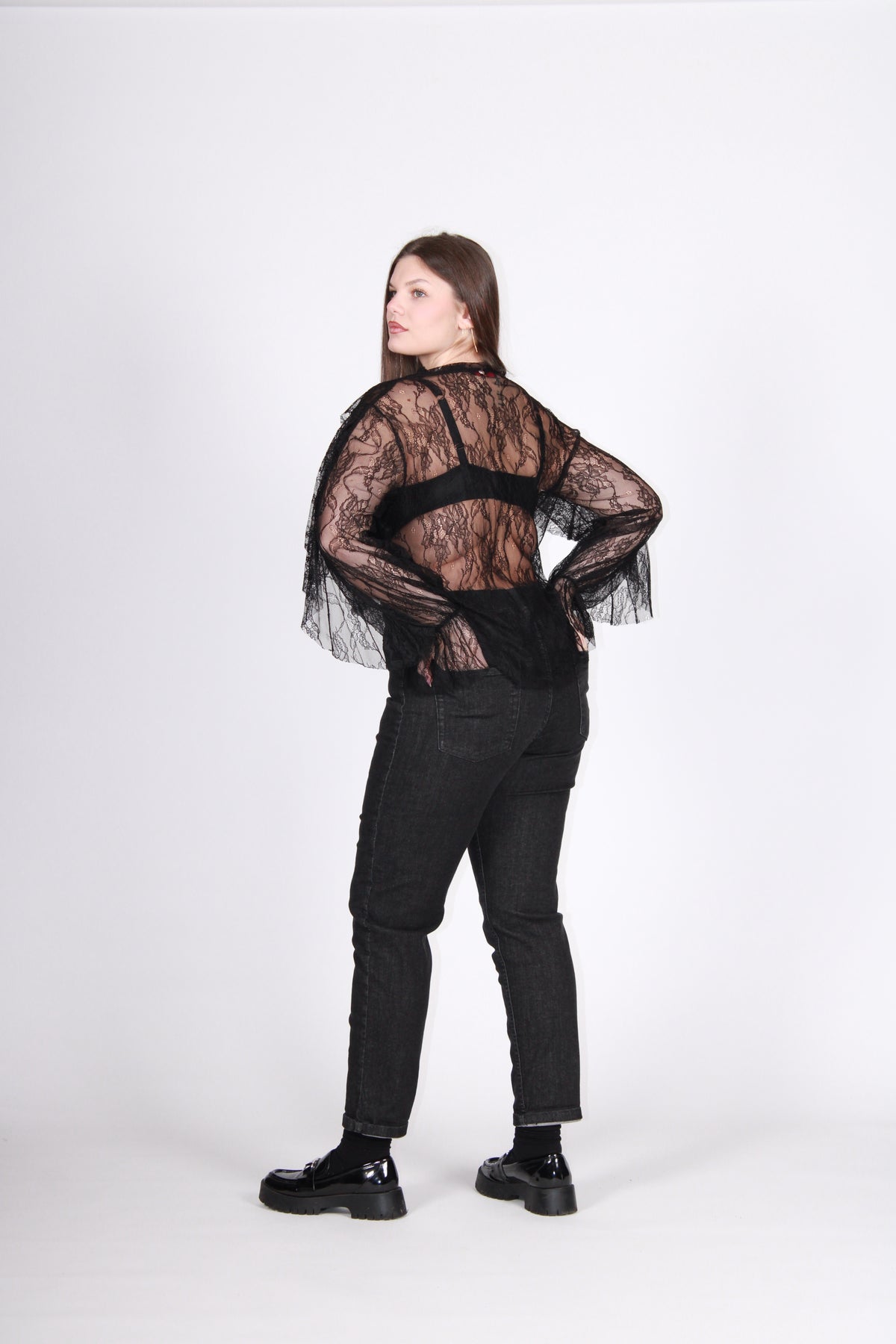 Blusa pizzo nero