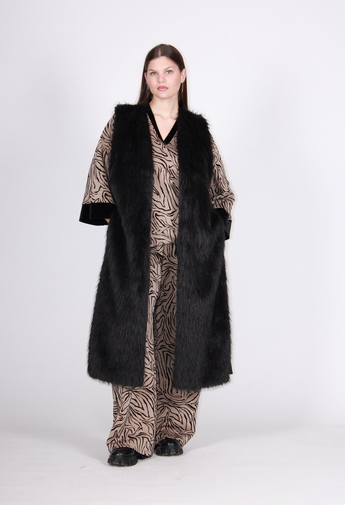 Gilet pelliccia nero