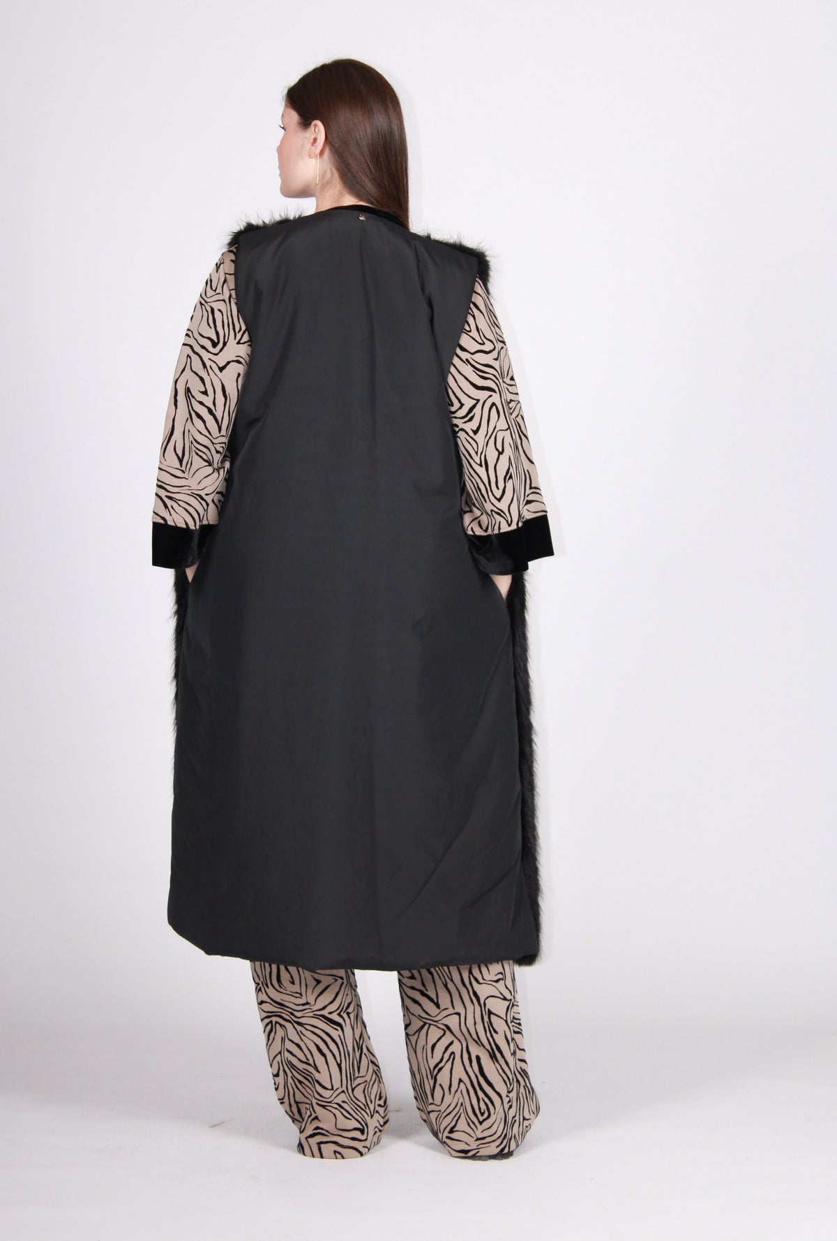 Gilet pelliccia nero