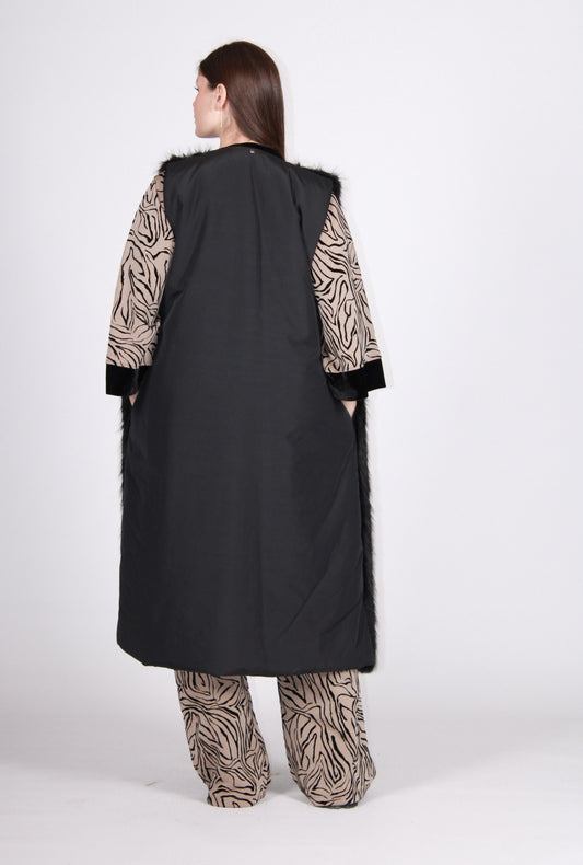Gilet pelliccia nero