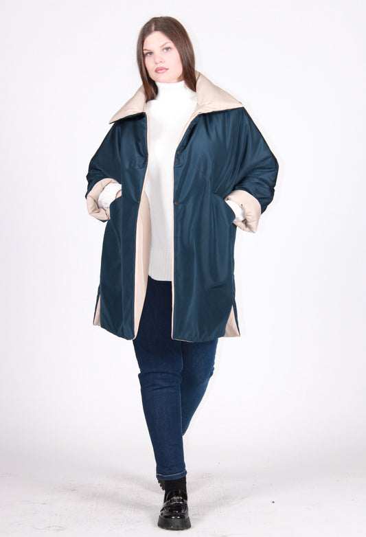 Piumino reversibile blu/champagne
