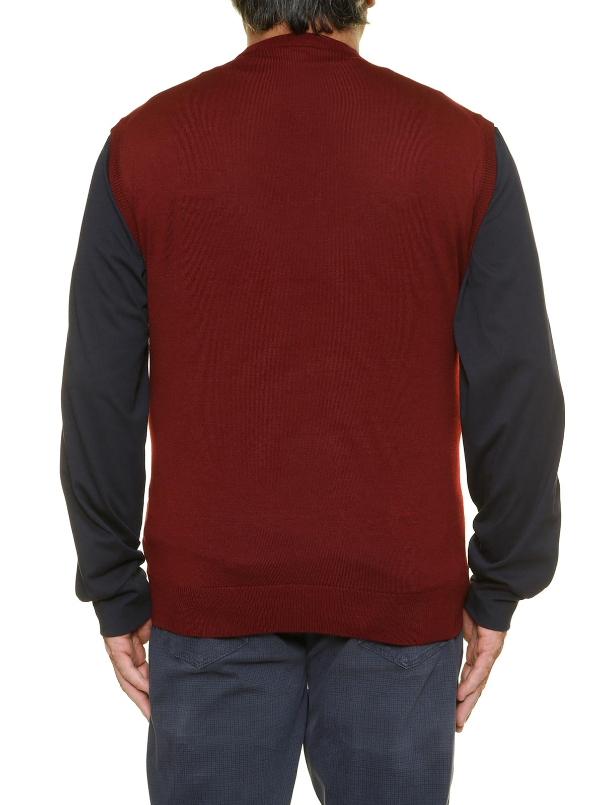 Gilet m.lana grigio mel